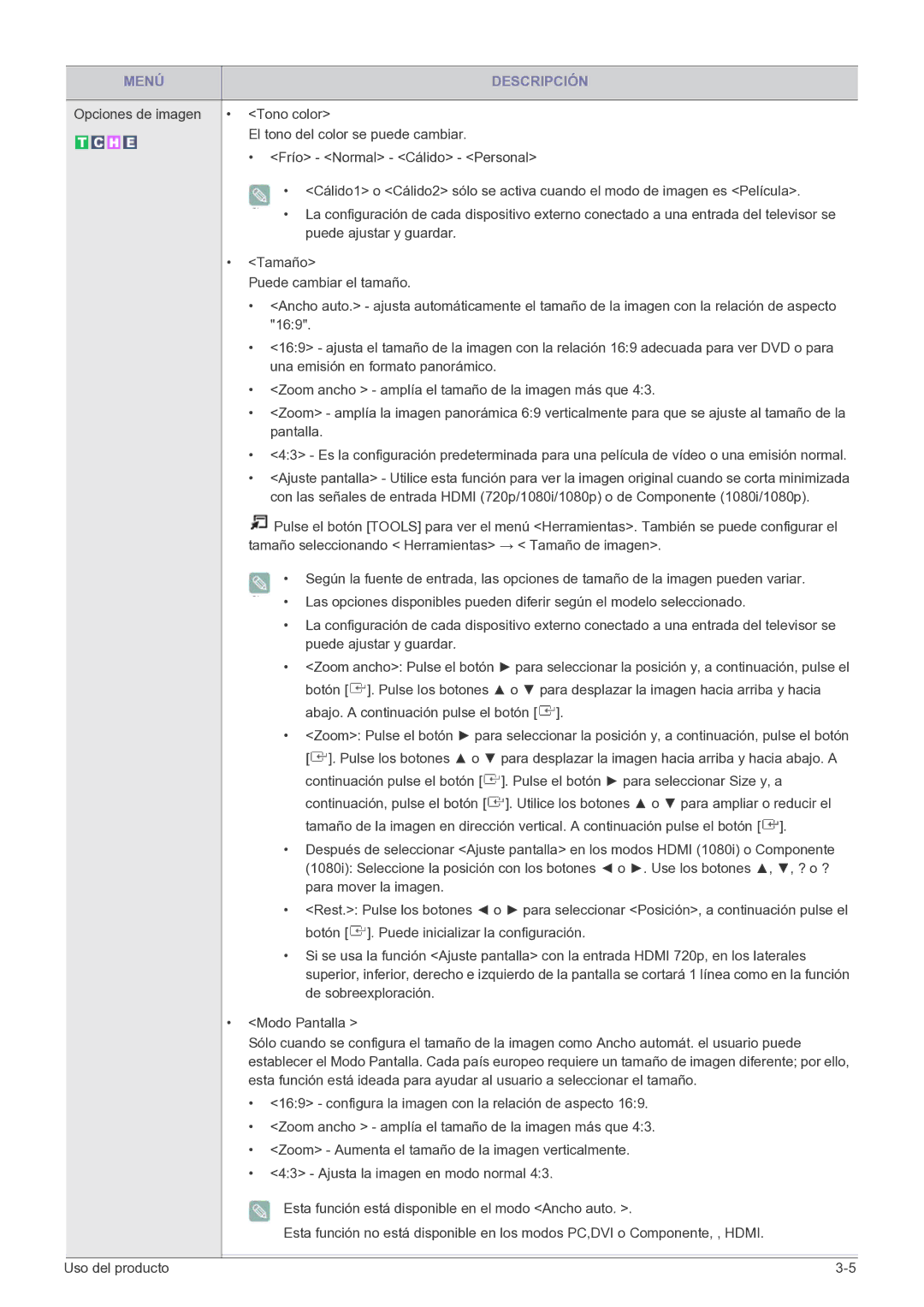 Samsung LS20CFVKFV/EN, LS20CFVKF/EN De sobreexploración, Modo Pantalla, Configura la imagen con la relación de aspecto 