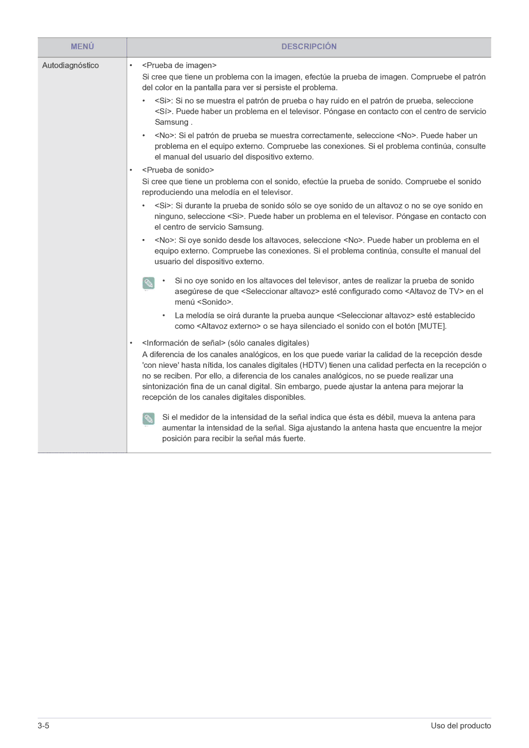 Samsung LS20CFVKF/EN manual Autodiagnóstico Prueba de imagen, Del color en la pantalla para ver si persiste el problema 