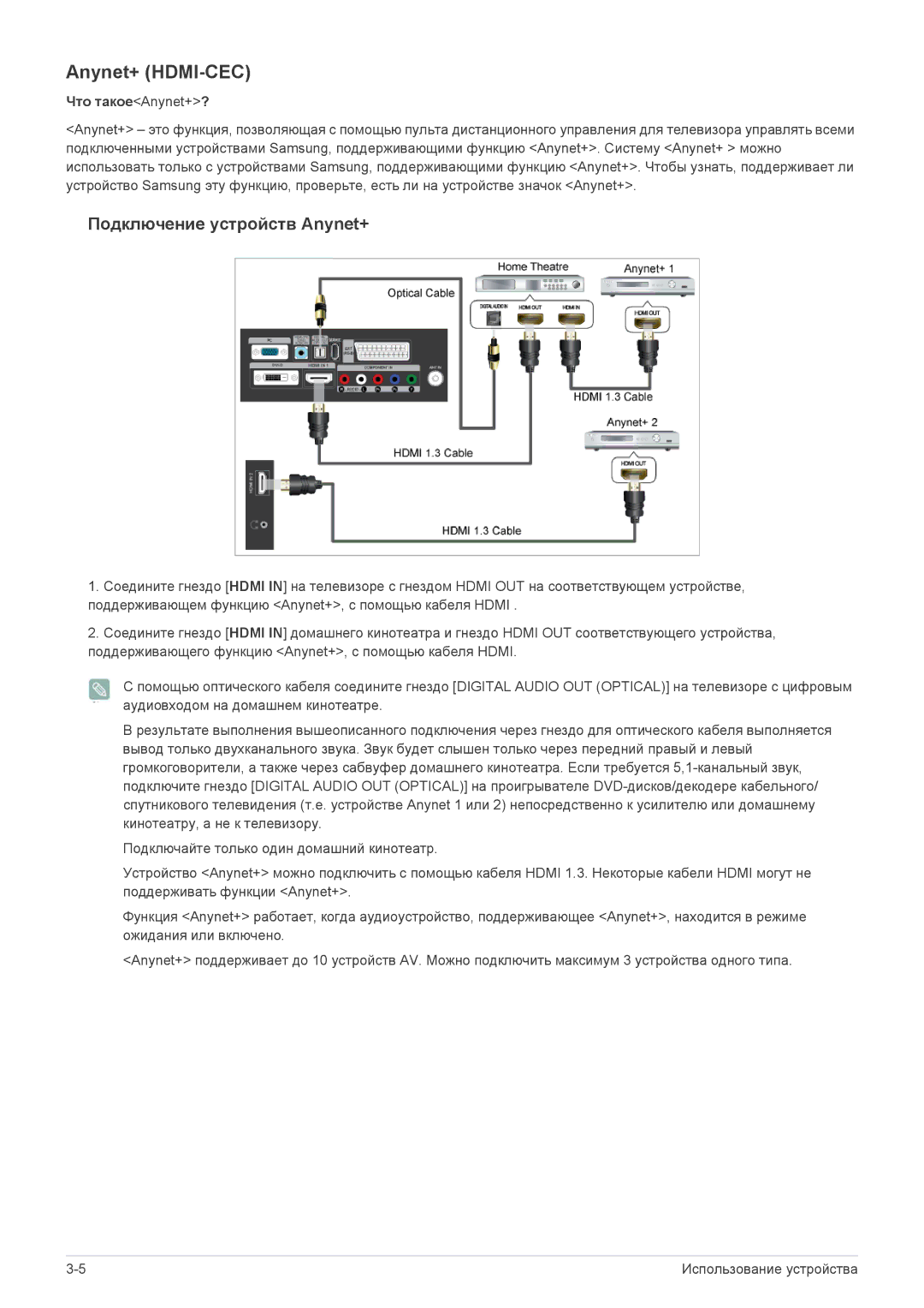 Samsung LS20CFVKF/EN, LS20CFVKFV/EN manual Anynet+ HDMI-CEC, Что такоеAnynet+? 