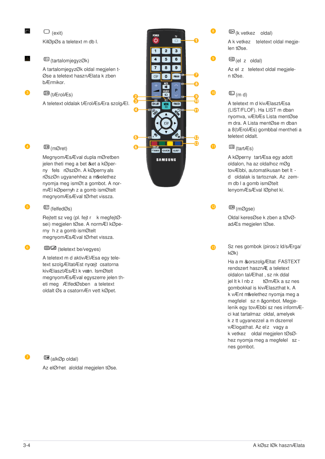 Samsung LS20CFVKF/EN, LS20CFVKF/XE manual Készülék használata 