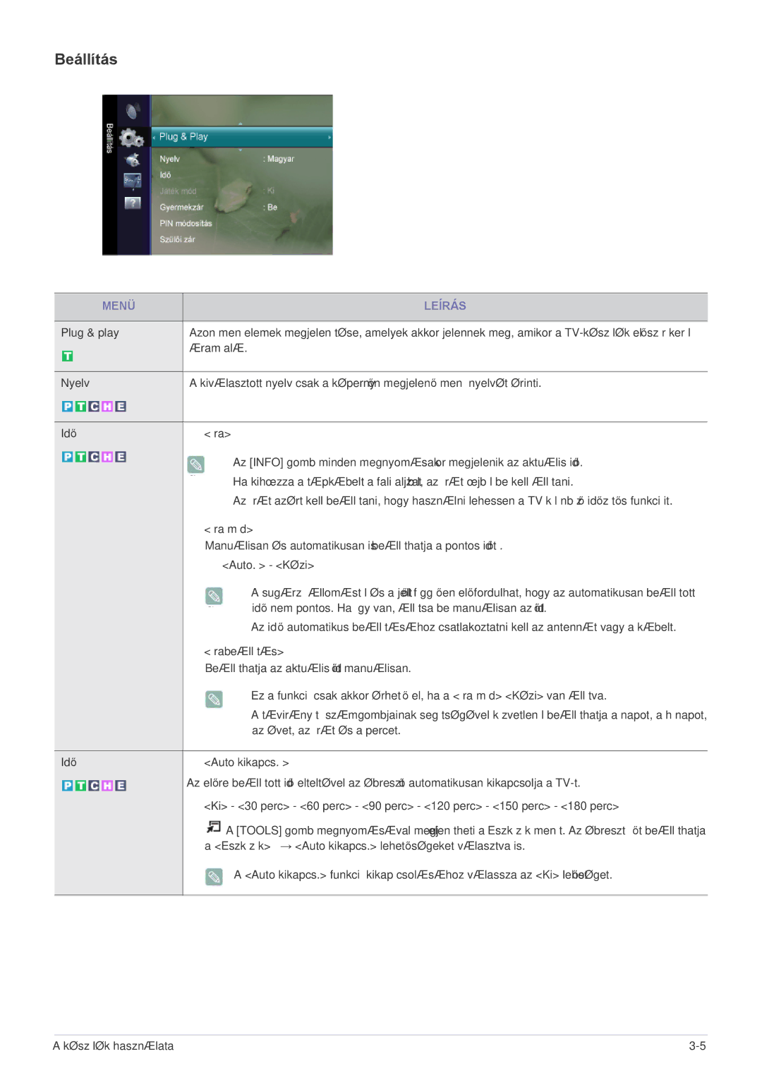 Samsung LS20CFVKF/XE, LS20CFVKF/EN manual Beállítás 