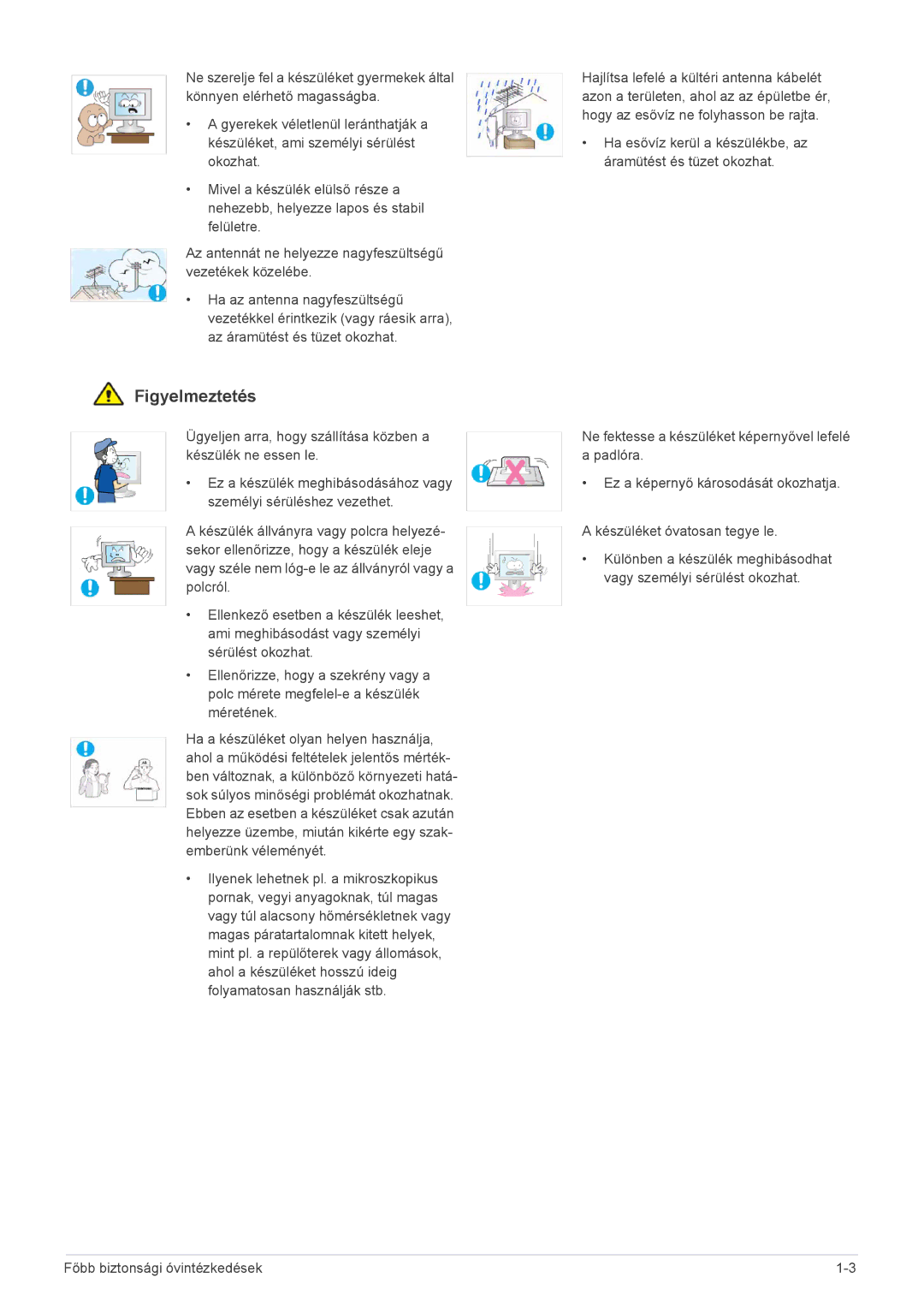 Samsung LS20CFVKF/XE, LS20CFVKF/EN manual Figyelmeztetés 