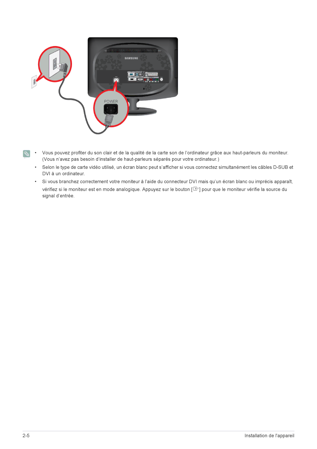 Samsung LS20CFVKF/EN manual Installation de lappareil 