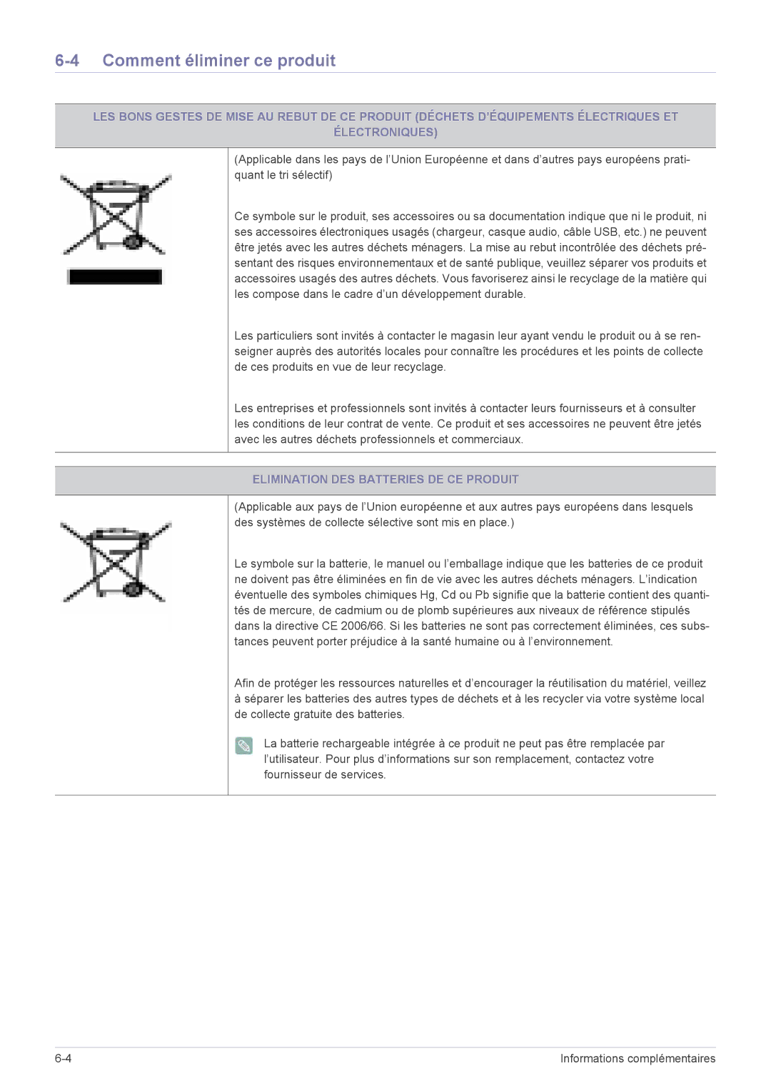 Samsung LS20CFVKF/EN manual Comment éliminer ce produit, Elimination DES Batteries DE CE Produit 