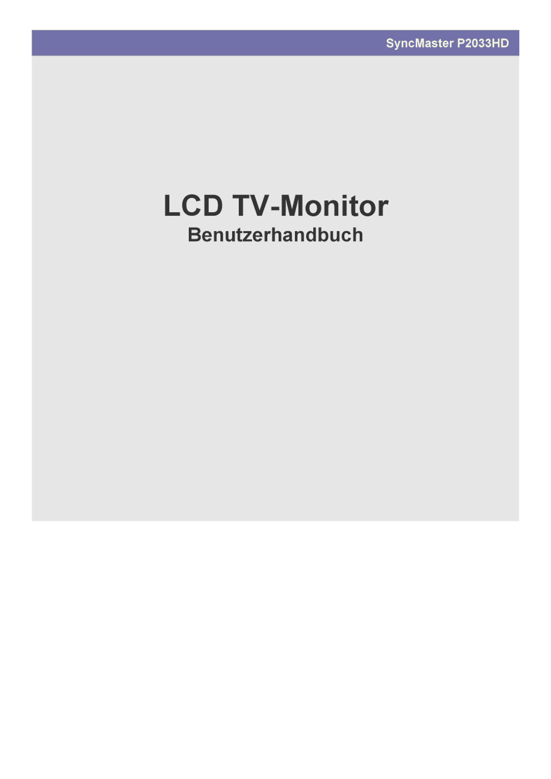 Samsung LS20CFVKF/EN manual LCD TV-Monitor 