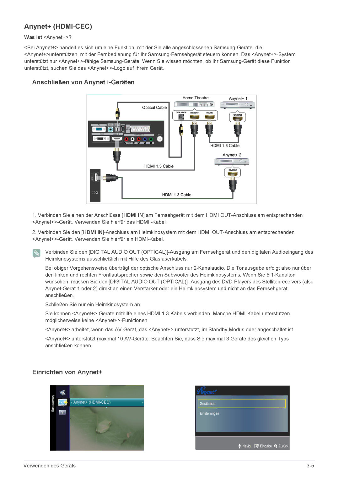 Samsung LS20CFVKF/EN manual Anynet+ HDMI-CEC, Was ist Anynet+? 