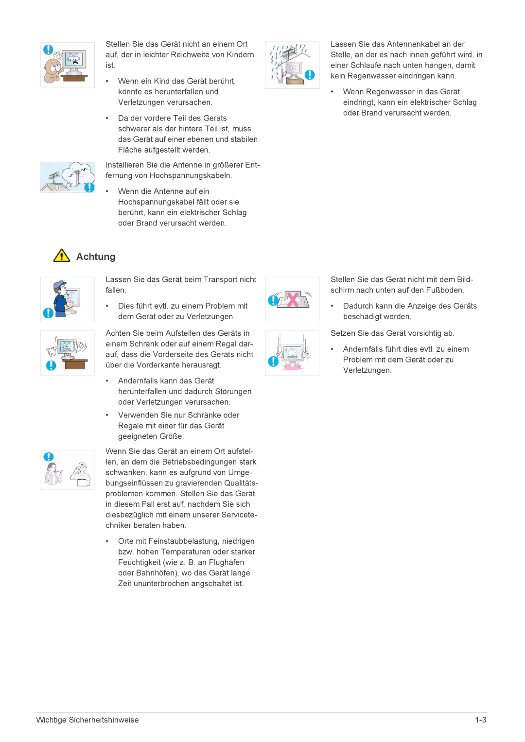 Samsung LS20CFVKF/EN manual Achtung 