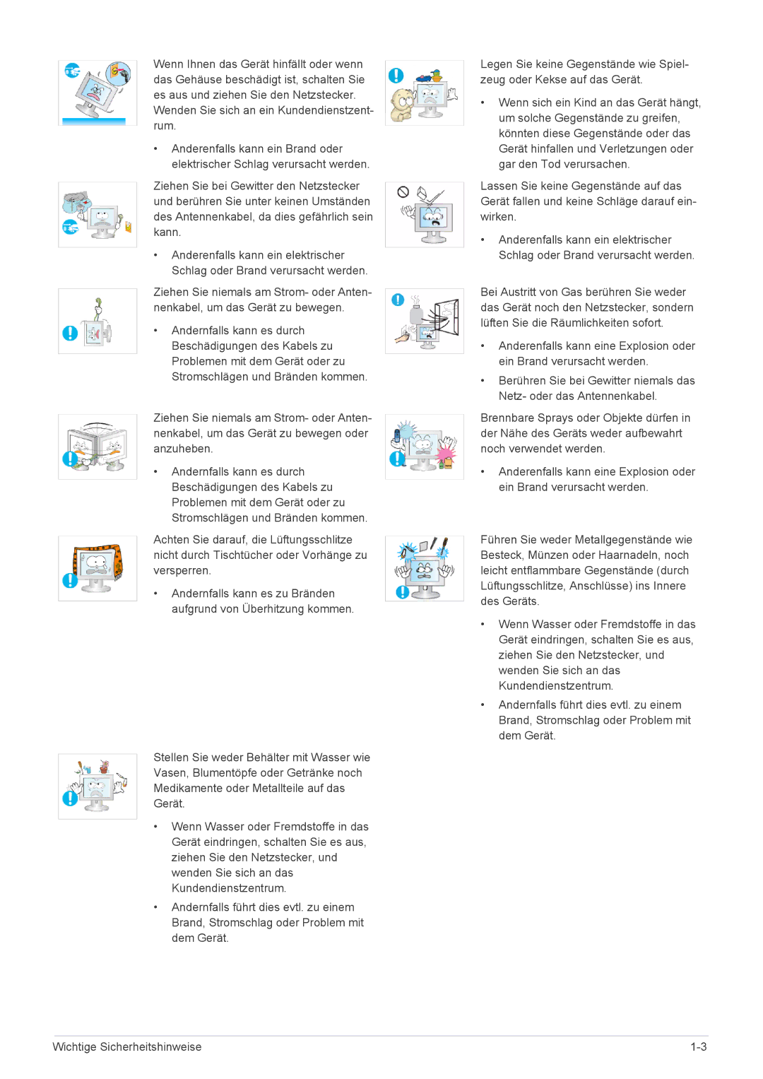 Samsung LS20CFVKF/EN manual Wenden Sie sich an ein Kundendienstzent- rum 