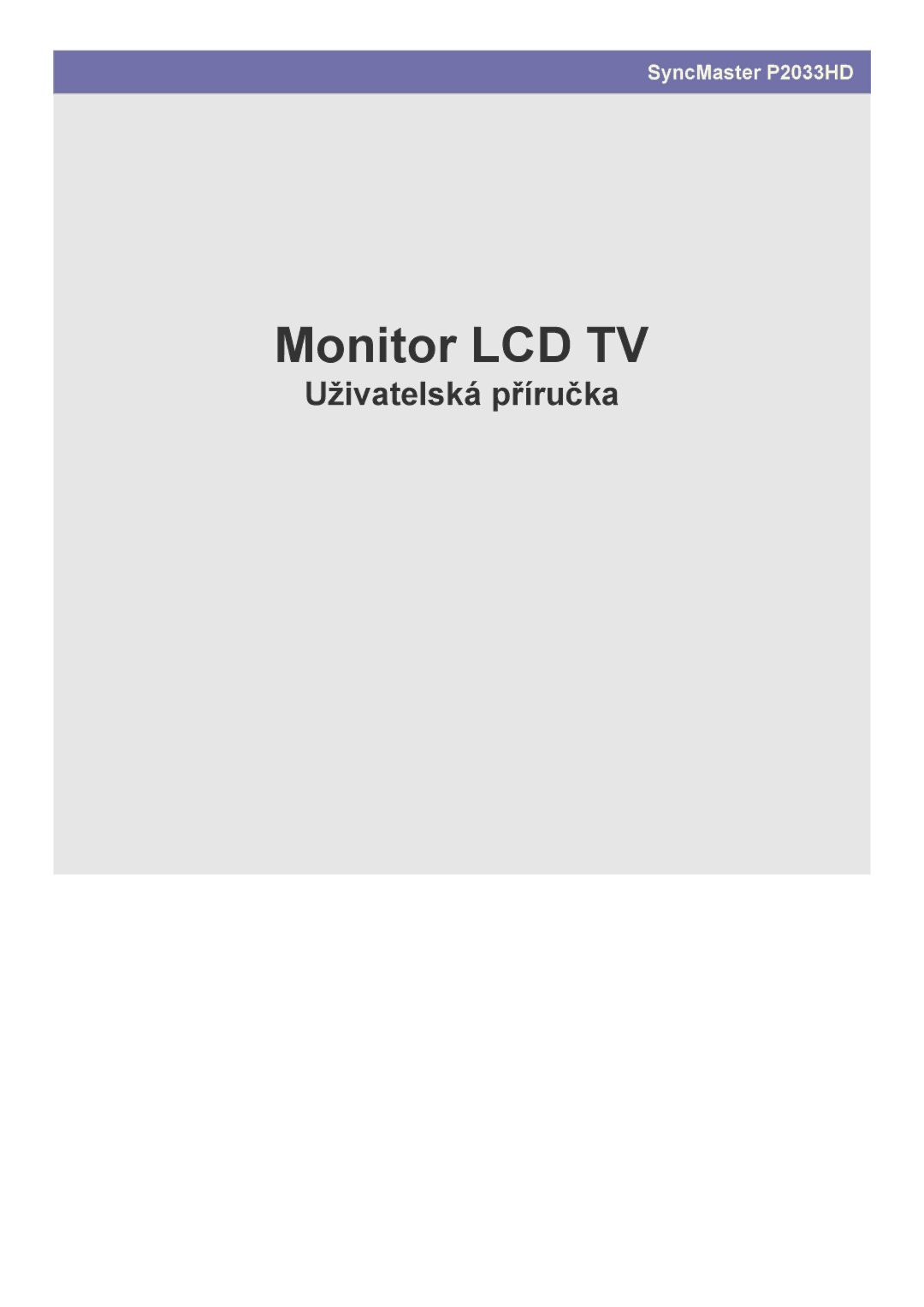 Samsung LS20CFVKF/EN manual Monitor LCD TV 