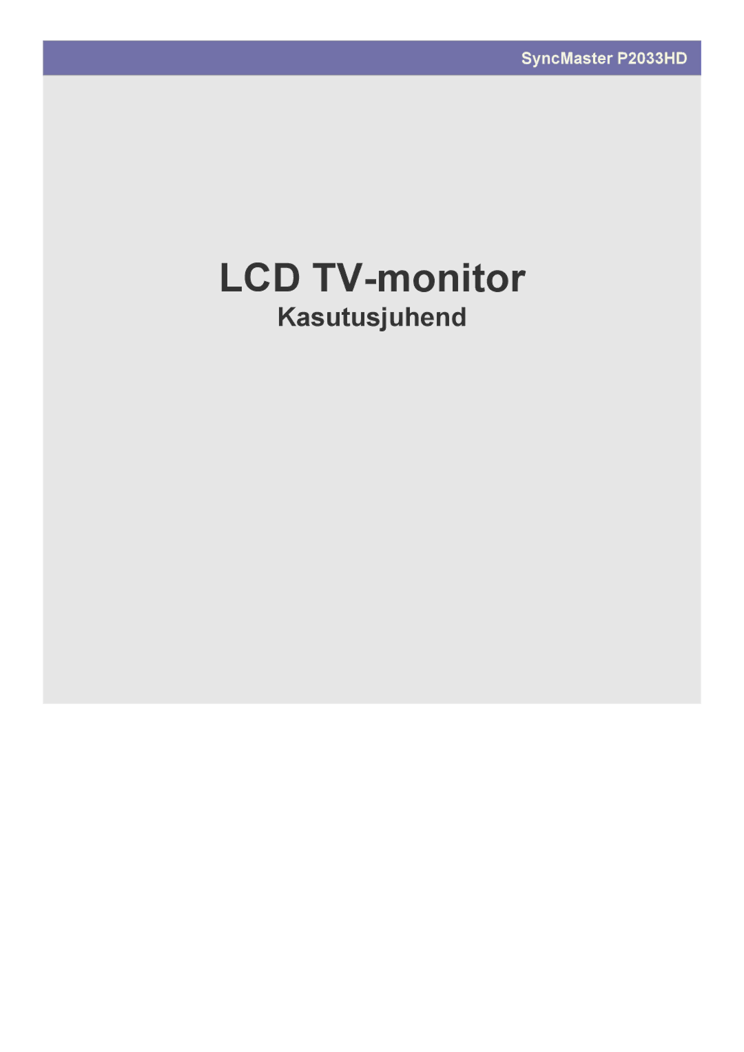 Samsung LS20CFVKF/EN manual LCD TV-monitor 