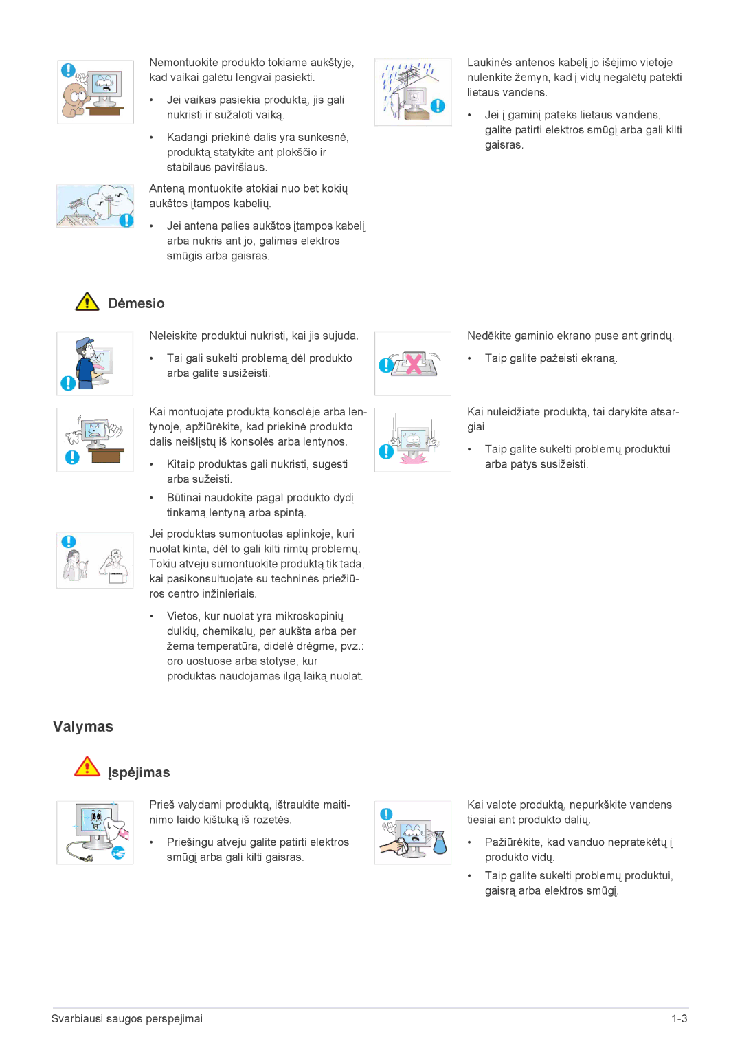 Samsung LS20CFVKF/EN manual Valymas 