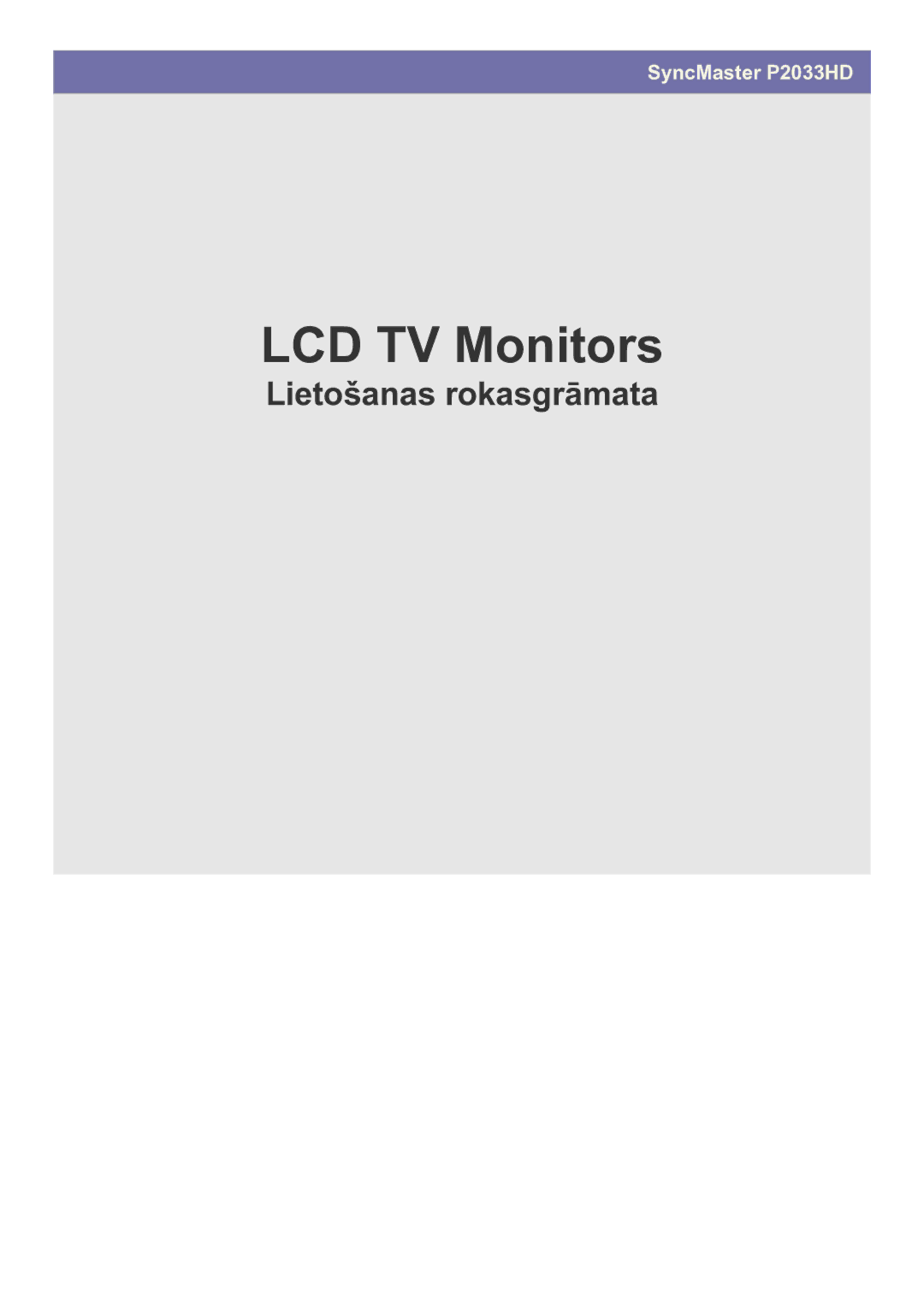 Samsung LS20CFVKF/EN manual LCD TV Monitors 