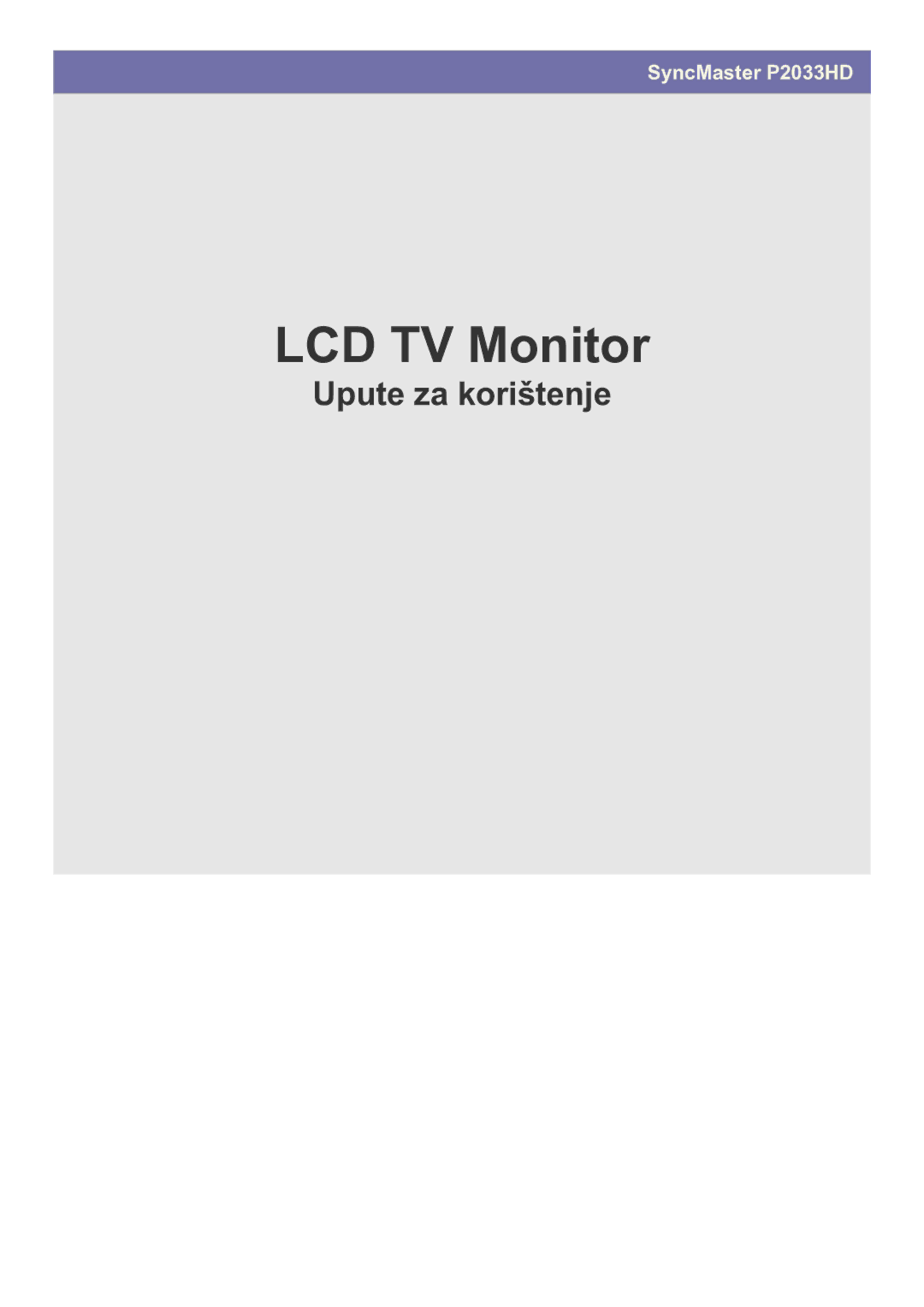 Samsung LS20CFVKF/EN manual LCD TV Monitor 