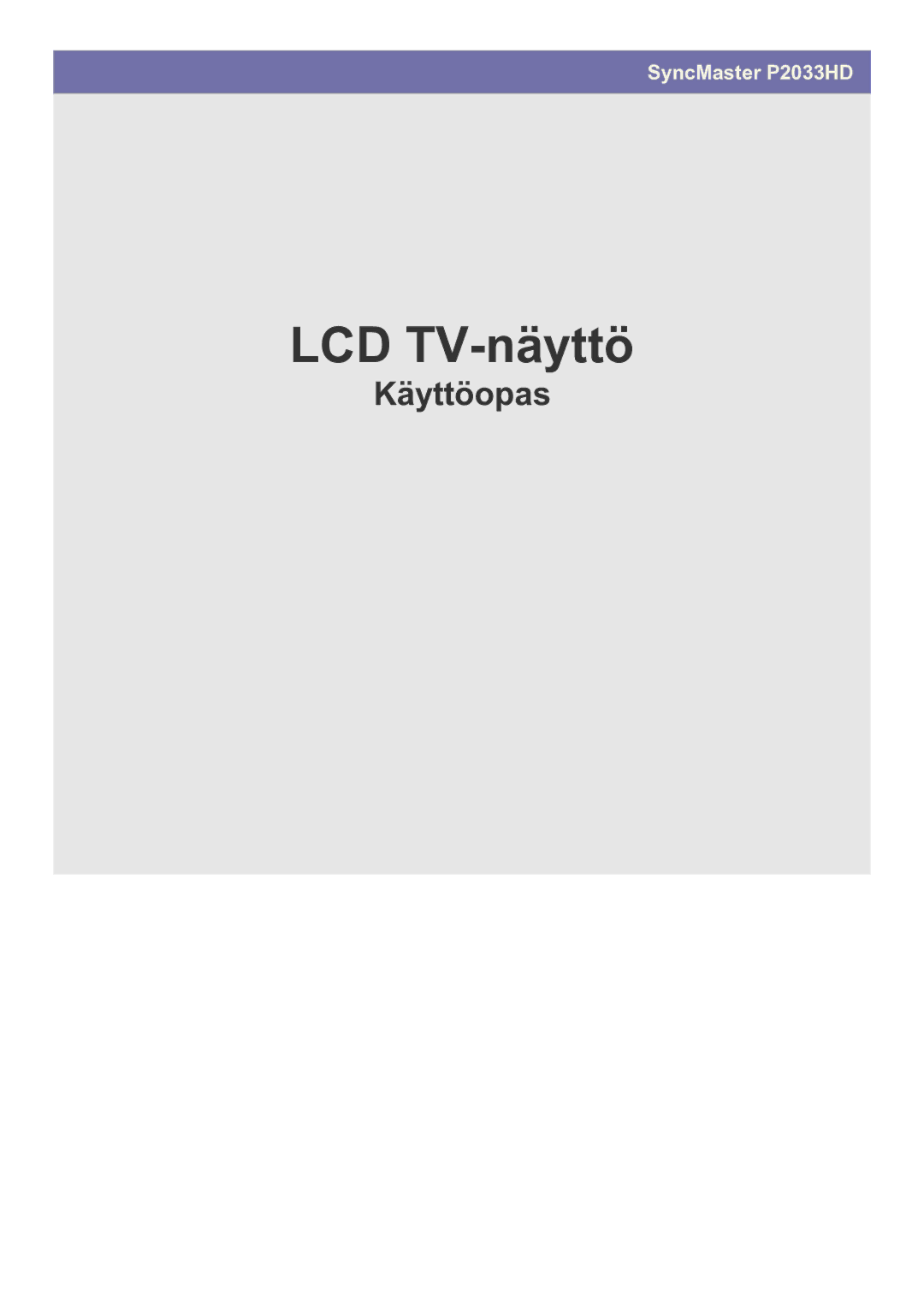 Samsung LS20CFVKF/XE manual LCD TV-näyttö 