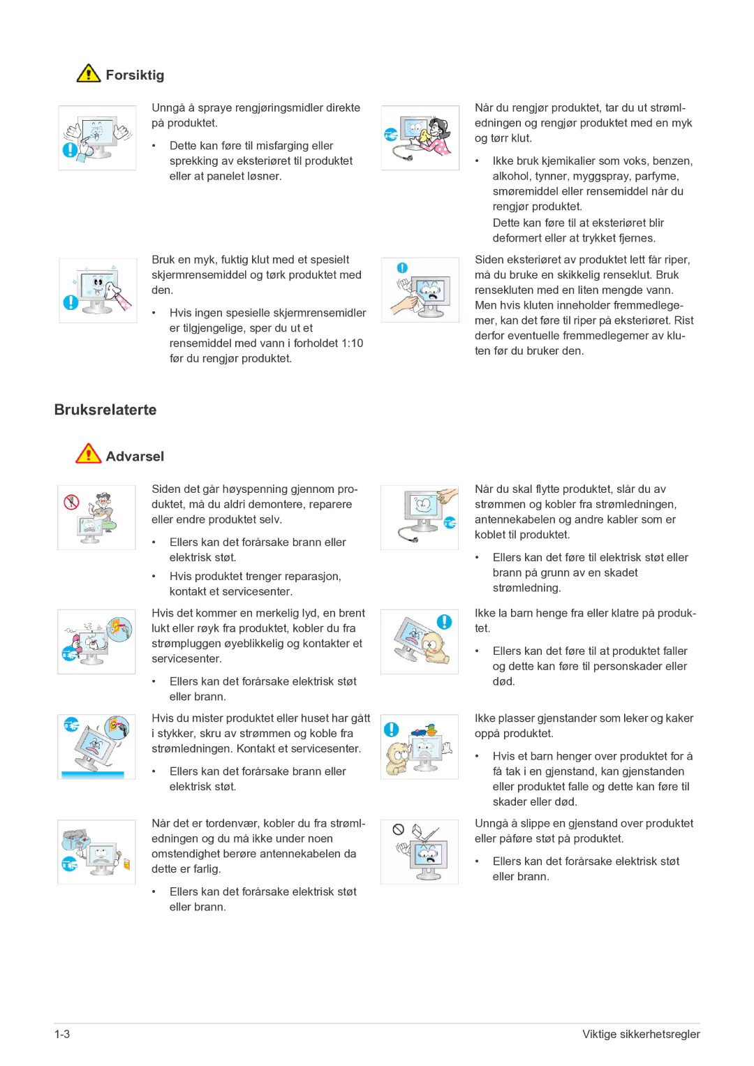 Samsung LS20CFVKF/XE manual Bruksrelaterte 