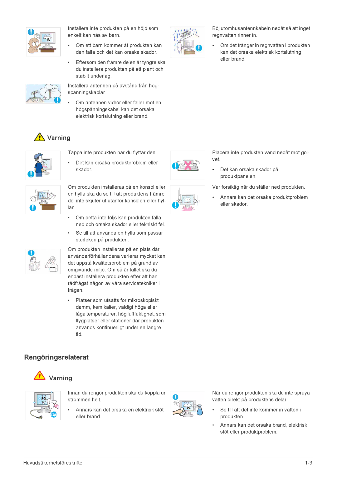 Samsung LS20CFVKF/XE manual Rengöringsrelaterat 