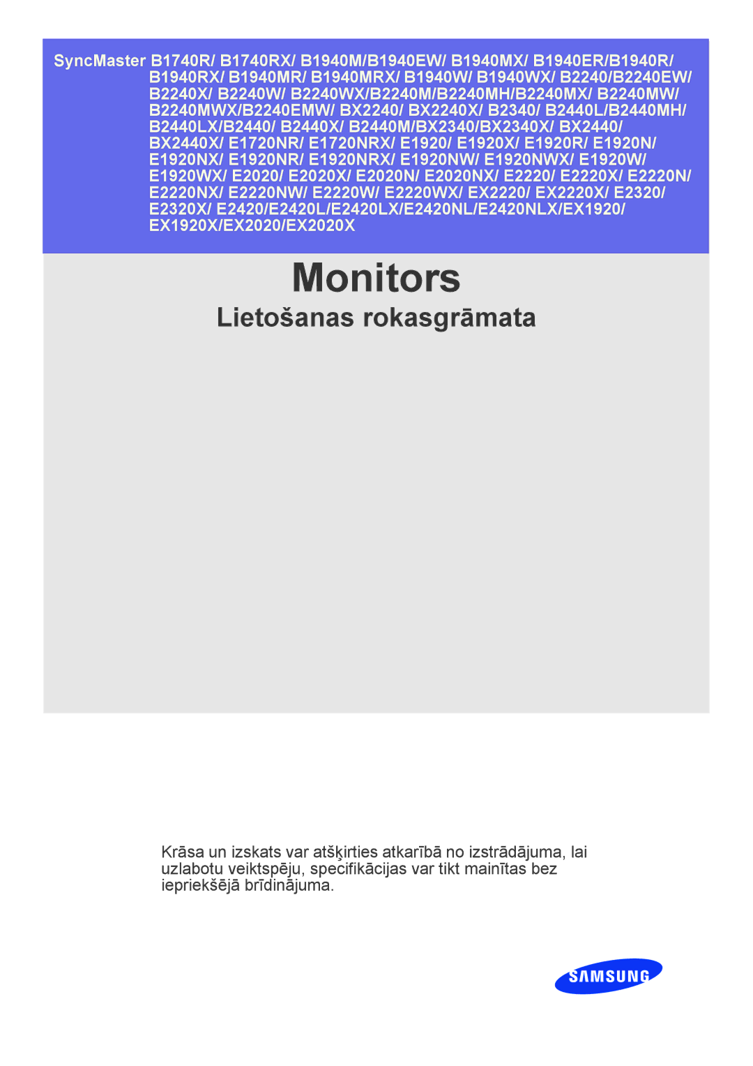 Samsung LS19CLYSBUEN, LS20CLYSB/EN, LS19CLNSB/EN, LS19CLASBUEN, LS23CBUMBV/EN, LS19CBKAB/EN, LS24CBHMBV/EN manual Monitor 