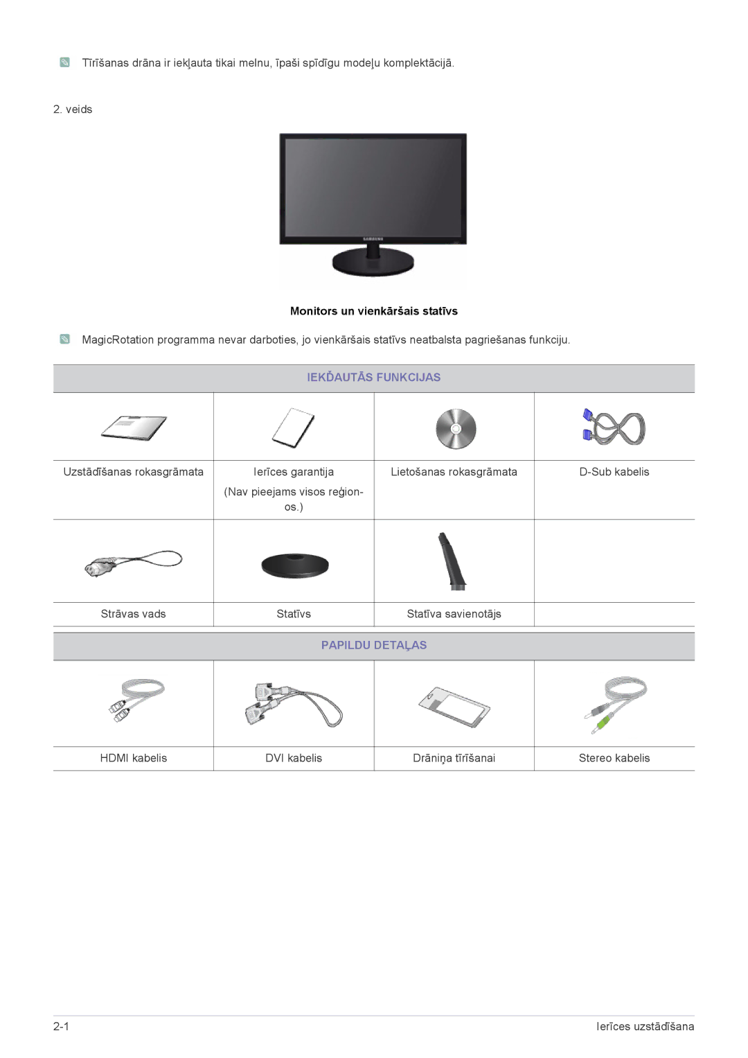 Samsung LS19CLASBUEN, LS20CLYSB/EN, LS22CBUMBV/EN, LS19CLYSBUEN, LS19CLWSBUEN, LS19CLNSB/EN Monitors un vienkāršais statīvs 