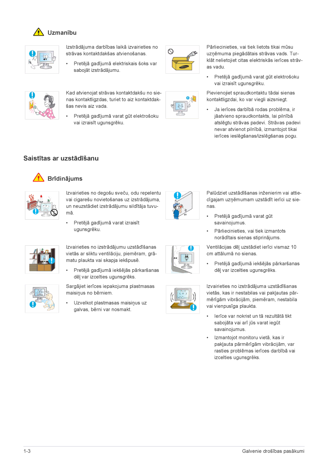 Samsung LS22CLYSBUEN, LS20CLYSB/EN, LS22CBUMBV/EN, LS19CLYSBUEN, LS19CLWSBUEN, LS19CLNSB/EN manual Saistītas ar uzstādīšanu 