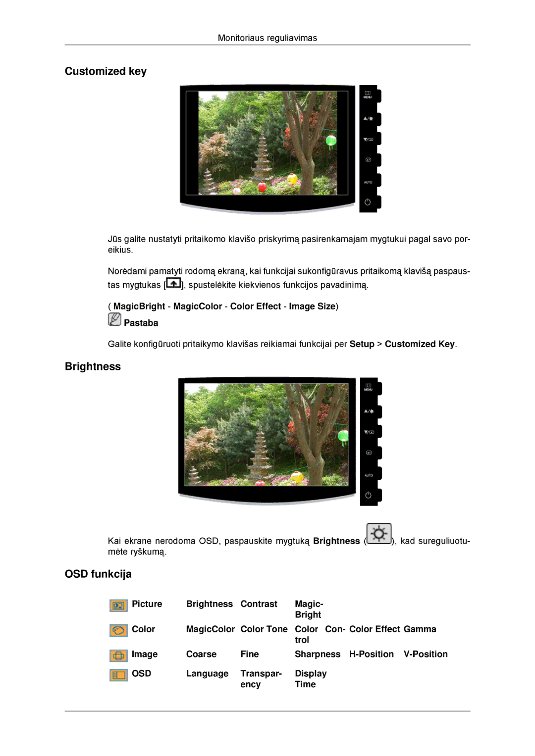 Samsung LS20CMYKF/EN, LS22CMYKF/EN, LS20CMYKFNA/EN manual Customized key, Language Transpar Display Ency Time 