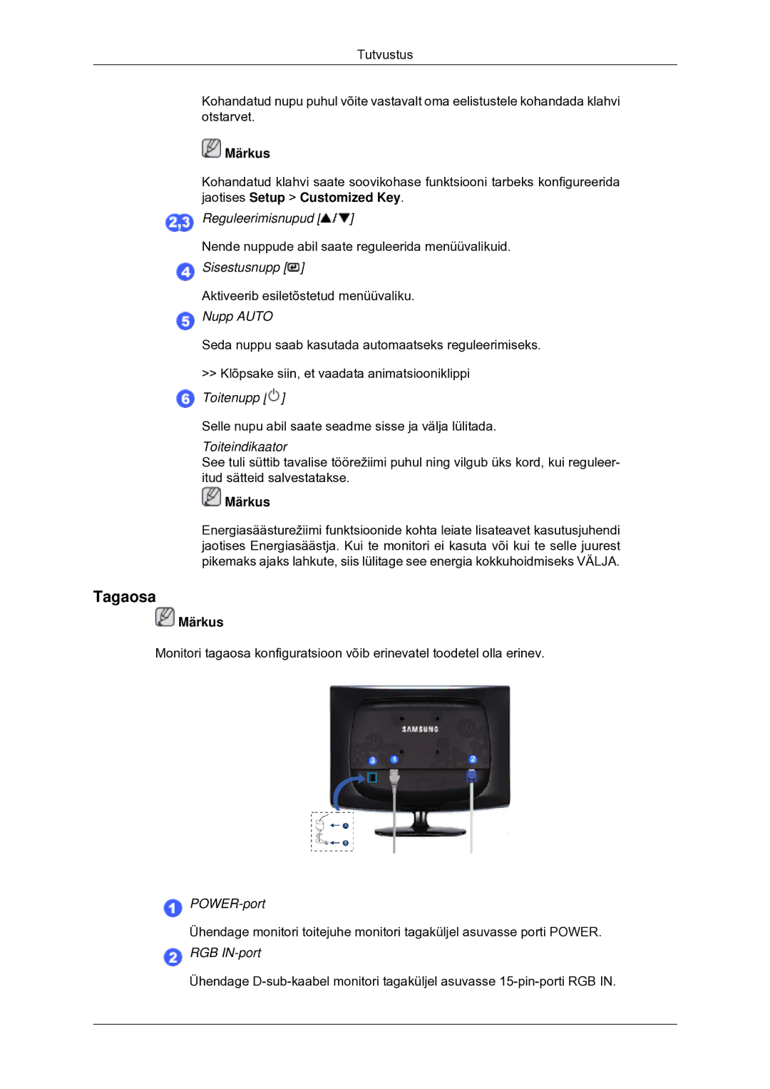 Samsung LS20CMYKF/EN, LS22CMYKF/EN, LS20CMYKFNA/EN manual Tagaosa, Nupp Auto 