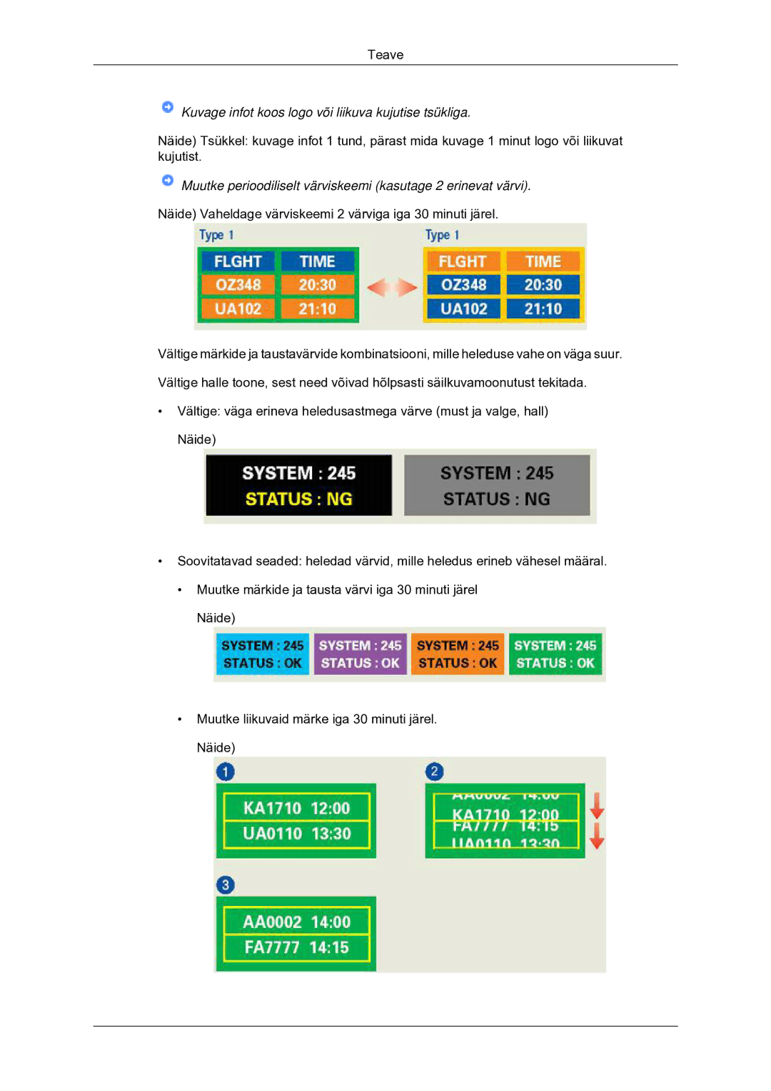 Samsung LS20CMYKFNA/EN, LS20CMYKF/EN, LS22CMYKF/EN manual Kuvage infot koos logo või liikuva kujutise tsükliga 