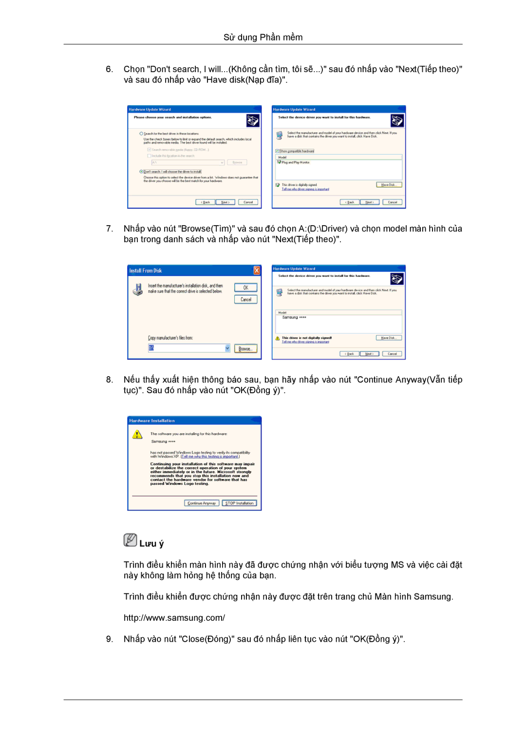 Samsung LS20CMYKFMXV manual Lưu ý 