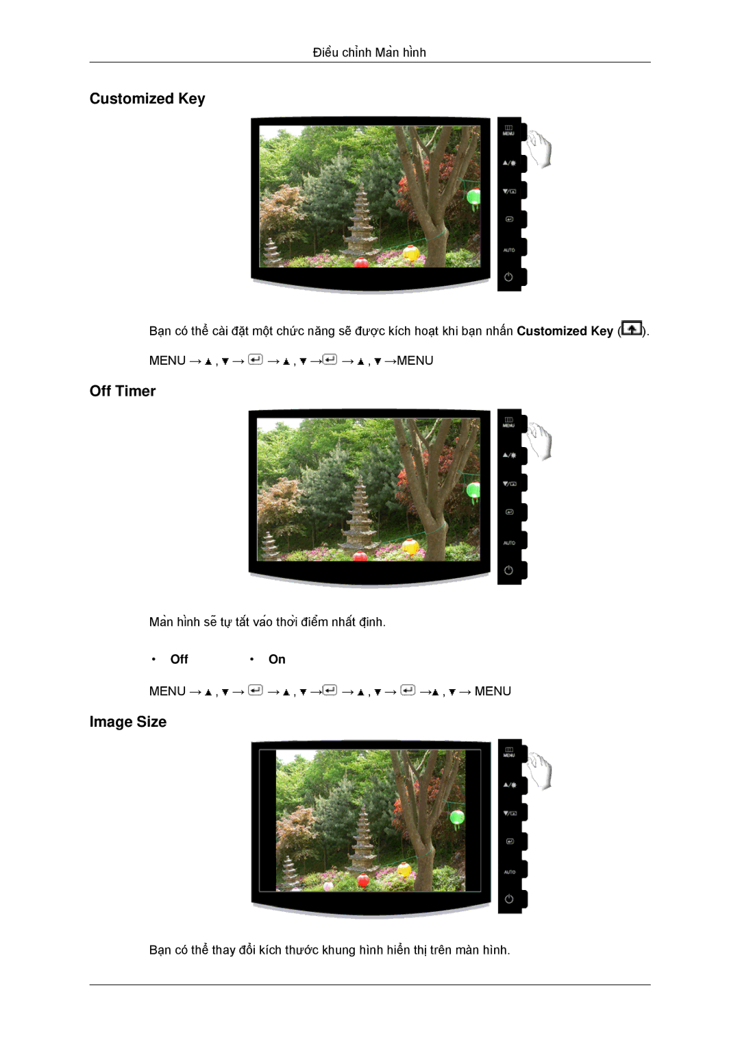 Samsung LS20CMYKFMXV manual Off Timer, Image Size, Off On 