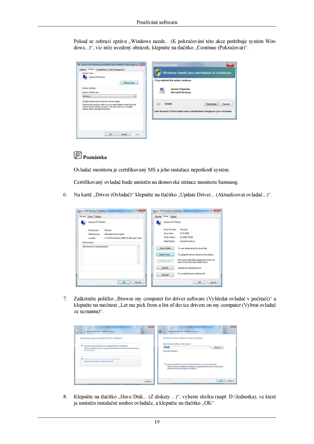 Samsung LS22CMZKFV/ZA, LS20CMZKFVA/EN, LS20CMZKFV/EN manual Poznámka 