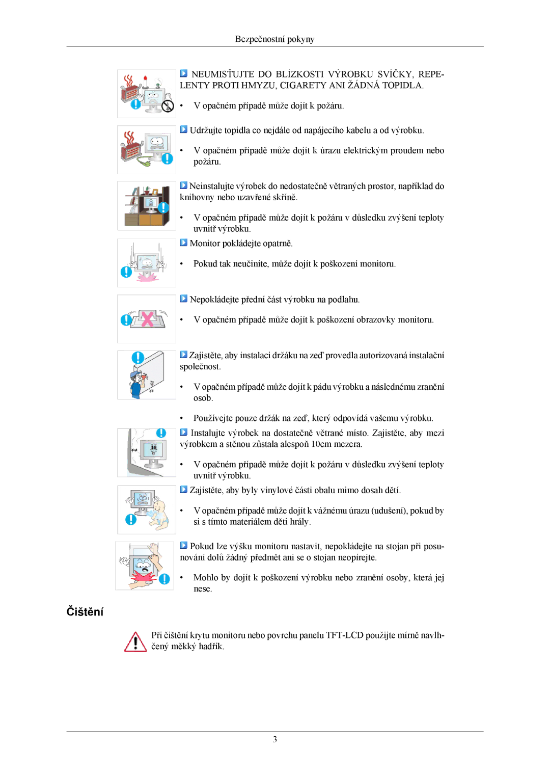 Samsung LS20CMZKFV/EN, LS20CMZKFVA/EN, LS22CMZKFV/ZA manual Čištění 