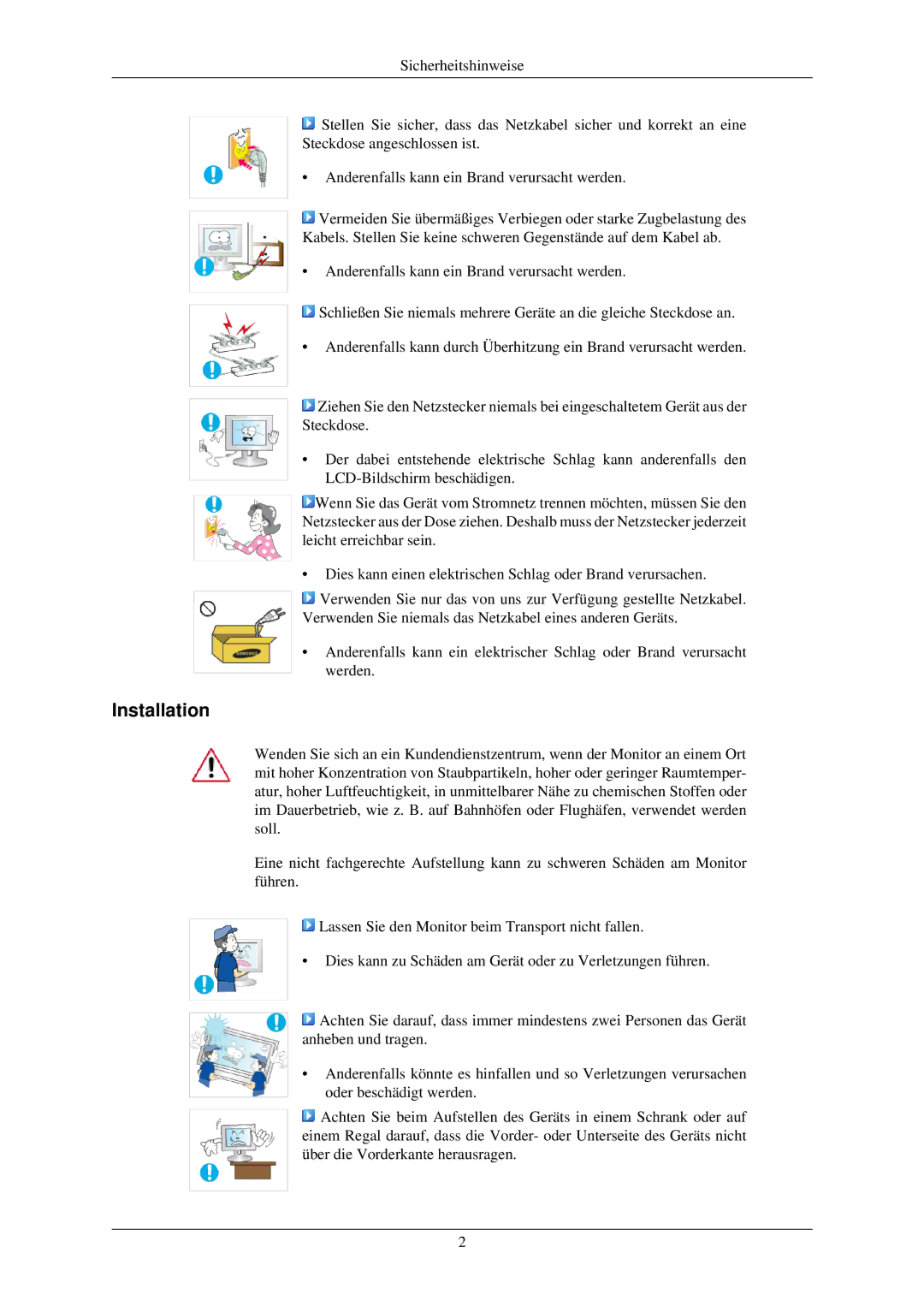 Samsung LS20CMZKFV/EN, LS20CMZKFVA/EN manual Installation 