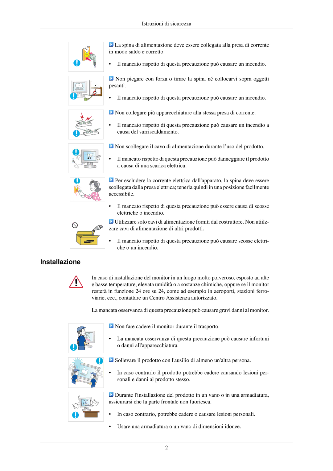 Samsung LS20CMZKFV/EN, LS20CMZKFVA/EN manual Installazione 