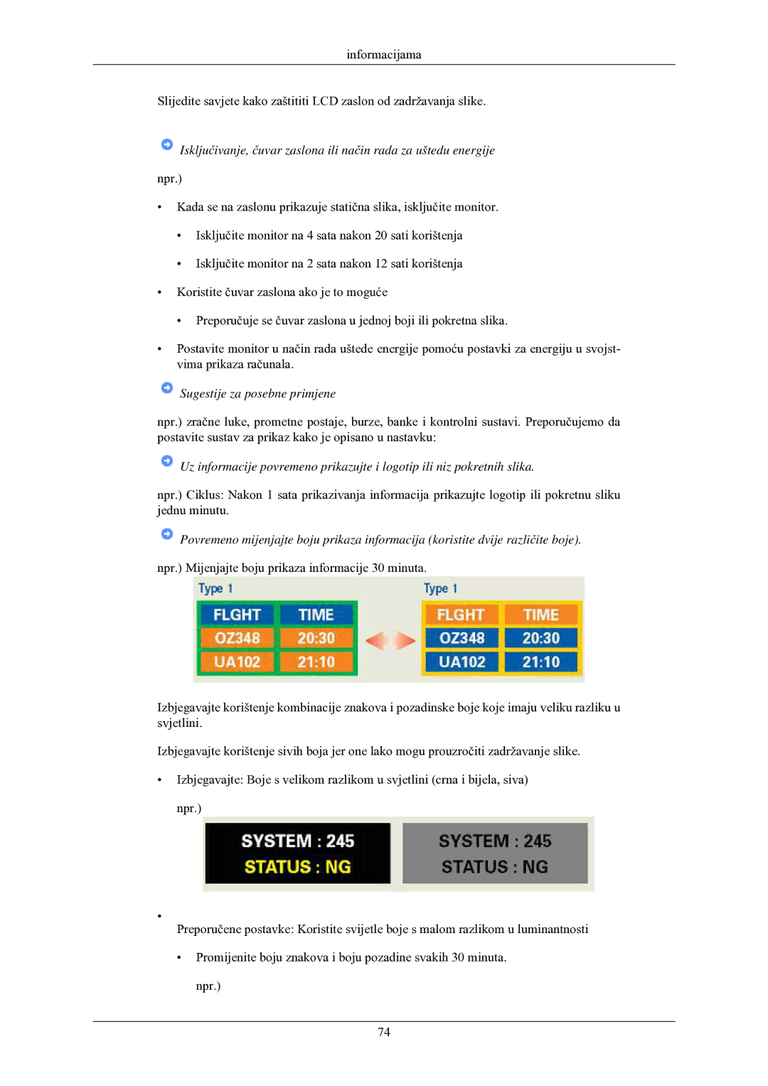 Samsung LS20CMZKFV/EN, LS20CMZKFVA/EN manual Sugestije za posebne primjene 