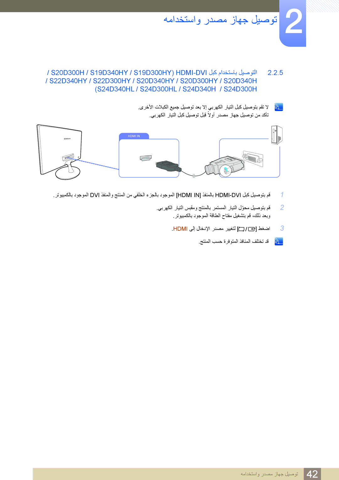 Samsung LS20D300HY/UE, LS20D300BY/ZR, LS22D300BY/UE, LS20D300BY/SM, LS24D300HL/UE, LS24D300BS/ZN, LS20D300HY/ZN manual Hdmi 