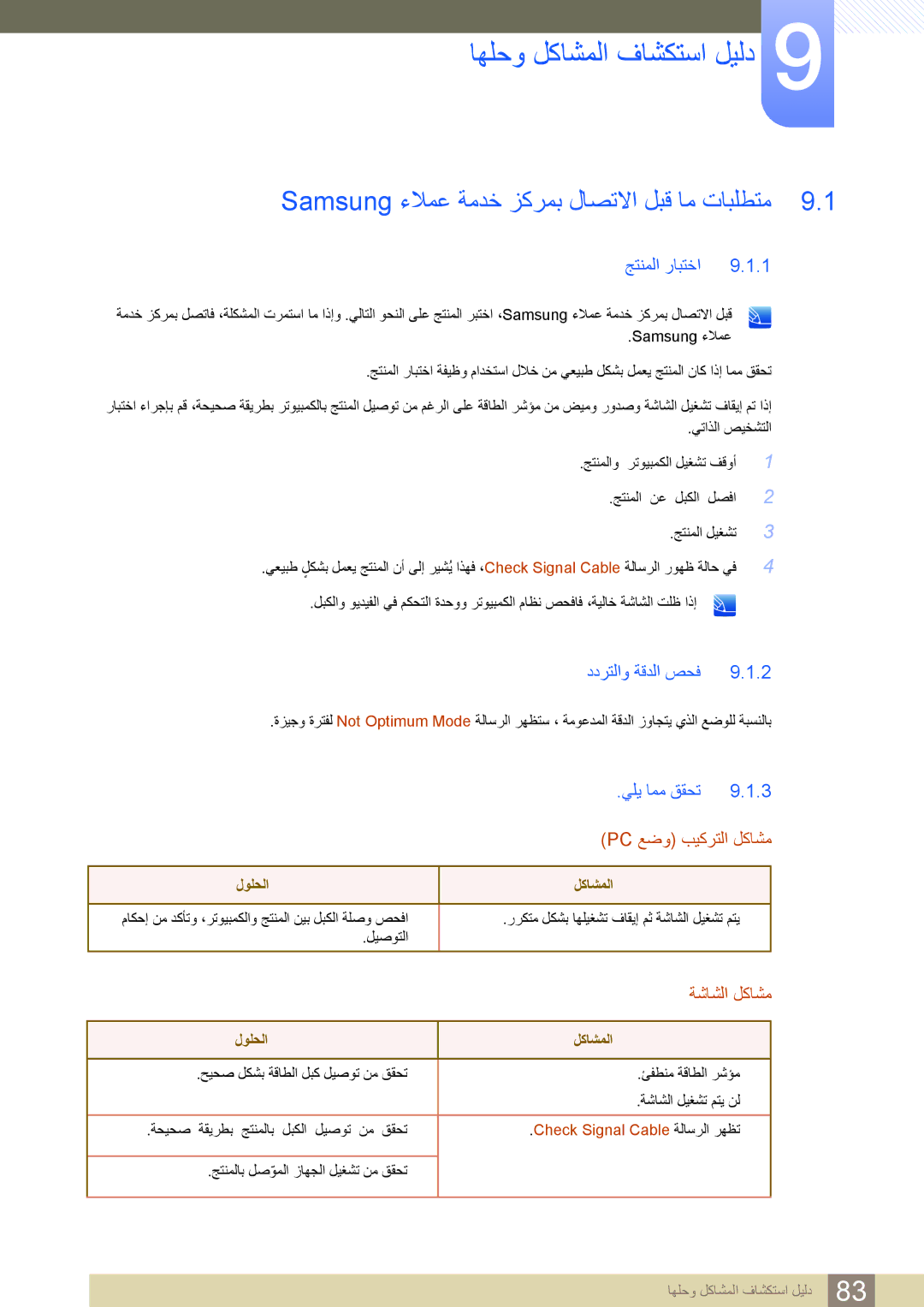 Samsung LS24D300HS/KZ manual Samsung ءﻼﻤﻋ ﺔﻣﺪﺧ ﺰﻛﺮﻤﺑ ﻝﺎﺼﺗﻻﺍ ﻞﺒﻗ ﺎﻣ ﺕﺎﺒﻠﻄﺘﻣ, ﺞﺘﻨﻤﻟﺍ ﺭﺎﺒﺘﺧﺍ, ﺩﺩﺮﺘﻟﺍﻭ ﺔﻗﺪﻟﺍ ﺺﺤﻓ, ﻲﻠﻳ ﺎﻤﻣ ﻖﻘﺤﺗ 