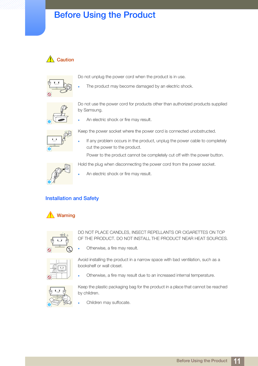 Samsung LS20D300NH/CI, LS20D300NHMXV manual Installation and Safety 