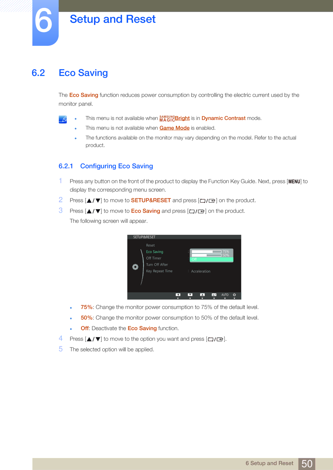 Samsung LS20D300NHMXV, LS20D300NH/CI manual Configuring Eco Saving 