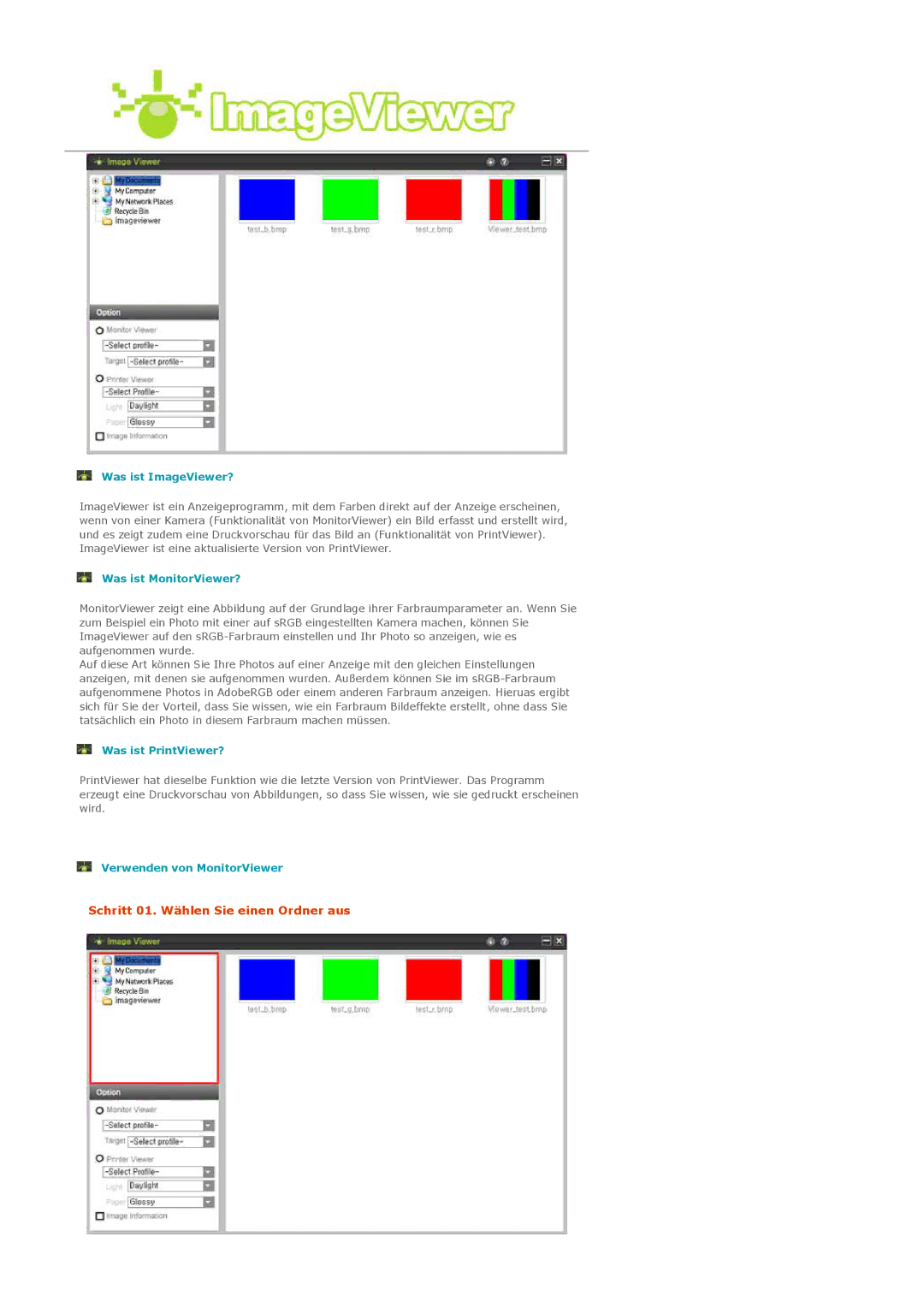 Samsung LS20EDXEB/EDC, LS20EDBEB/EDC manual Schritt 01. Wählen Sie einen Ordner aus 