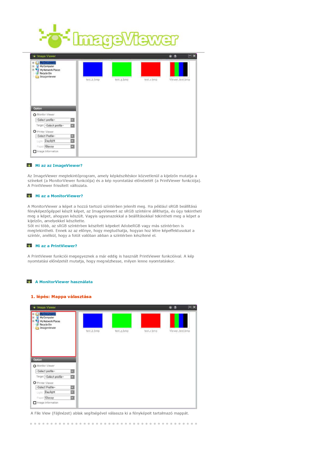 Samsung LS20EDXEB/EDC, LS20EDBEB/EDC manual Lépés Mappa választása 