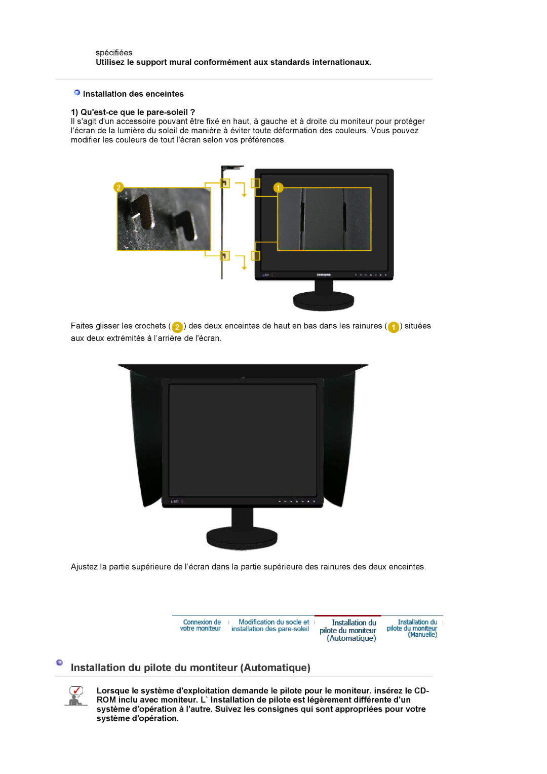 Samsung LS20EDXEB/EDC manual Installation du pilote du montiteur Automatique 