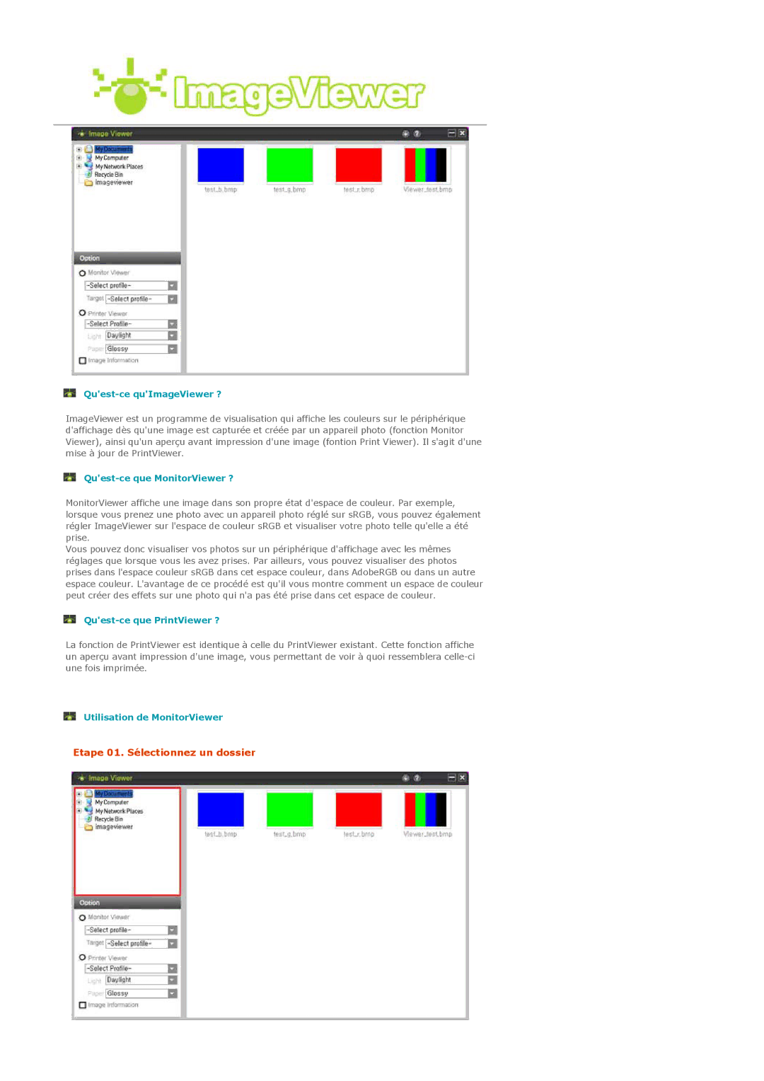 Samsung LS20EDXEB/EDC manual Etape 01. Sélectionnez un dossier 