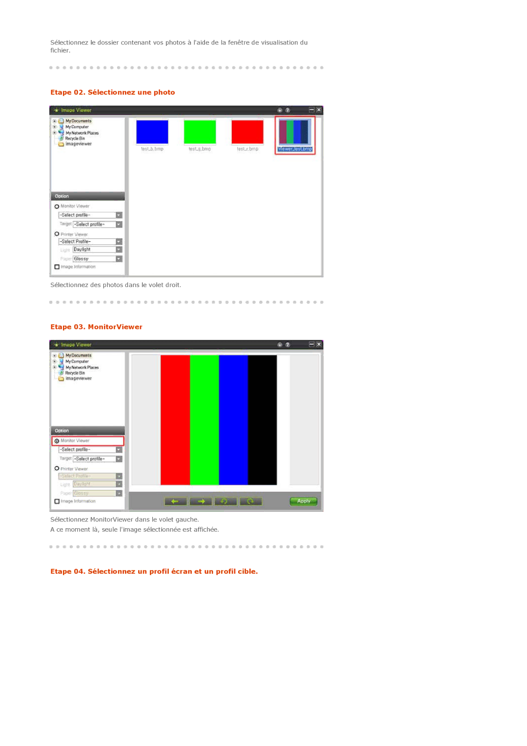 Samsung LS20EDXEB/EDC manual Etape 02. Sélectionnez une photo 