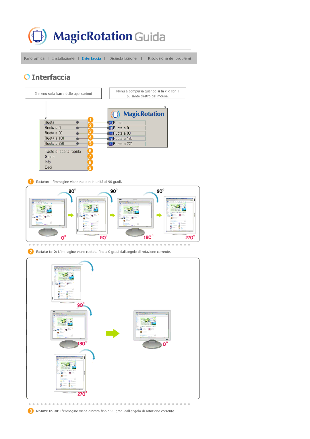 Samsung LS20EDXEB/EDC manual Interfaccia 