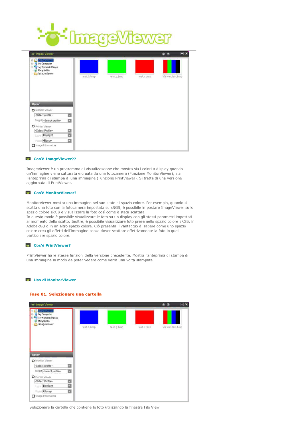 Samsung LS20EDXEB/EDC manual Fase 01. Selezionare una cartella 