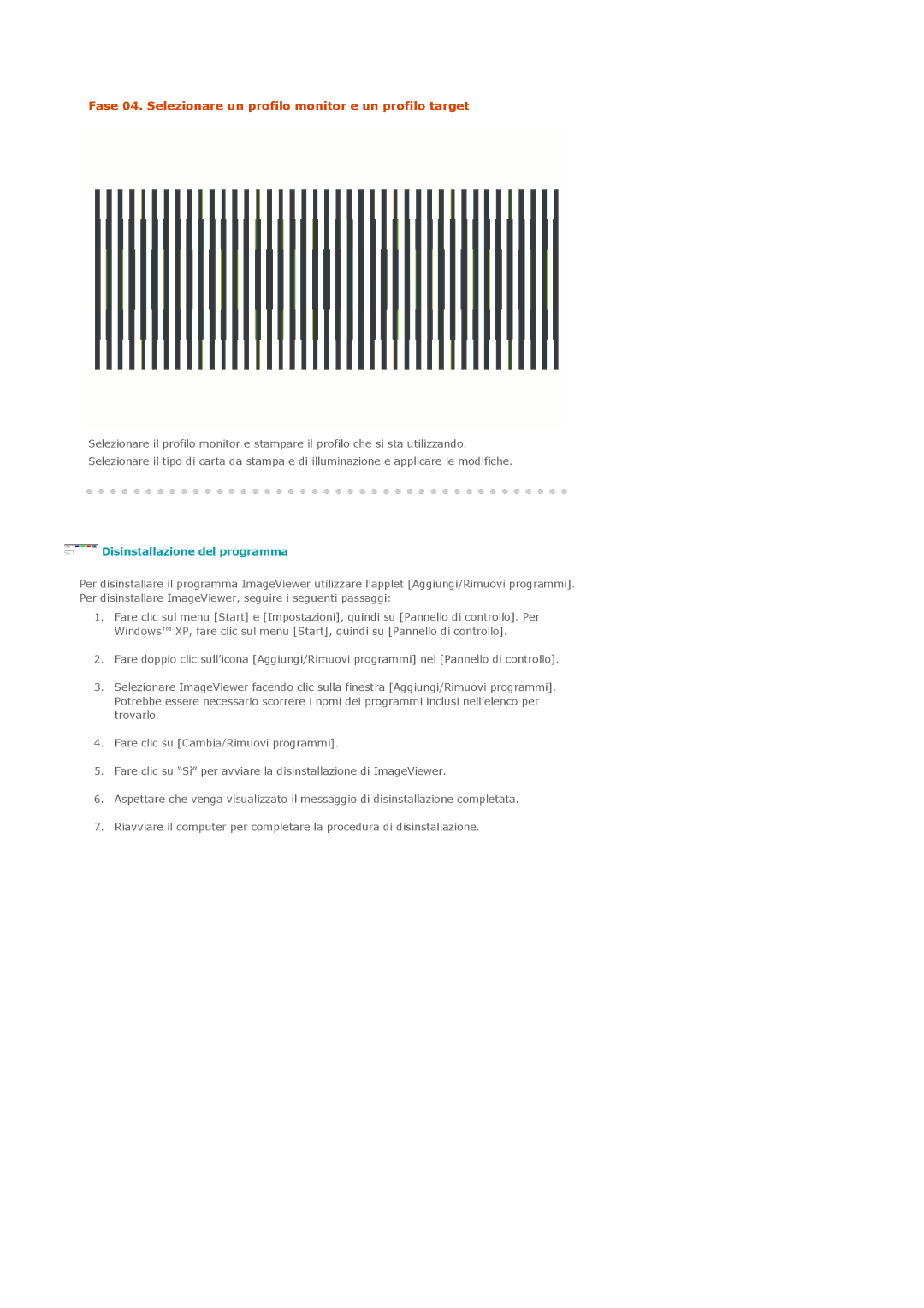 Samsung LS20EDXEB/EDC manual Disinstallazione del programma 