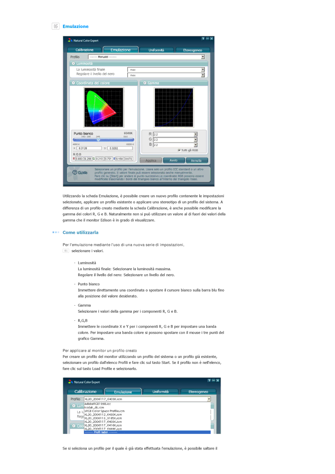 Samsung LS20EDXEB/EDC manual Emulazione 