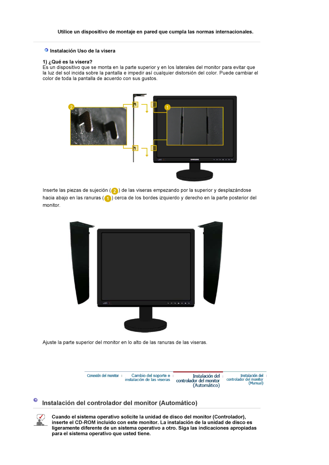 Samsung LS20EDXEB/EDC manual Instalación del controlador del monitor Automático 