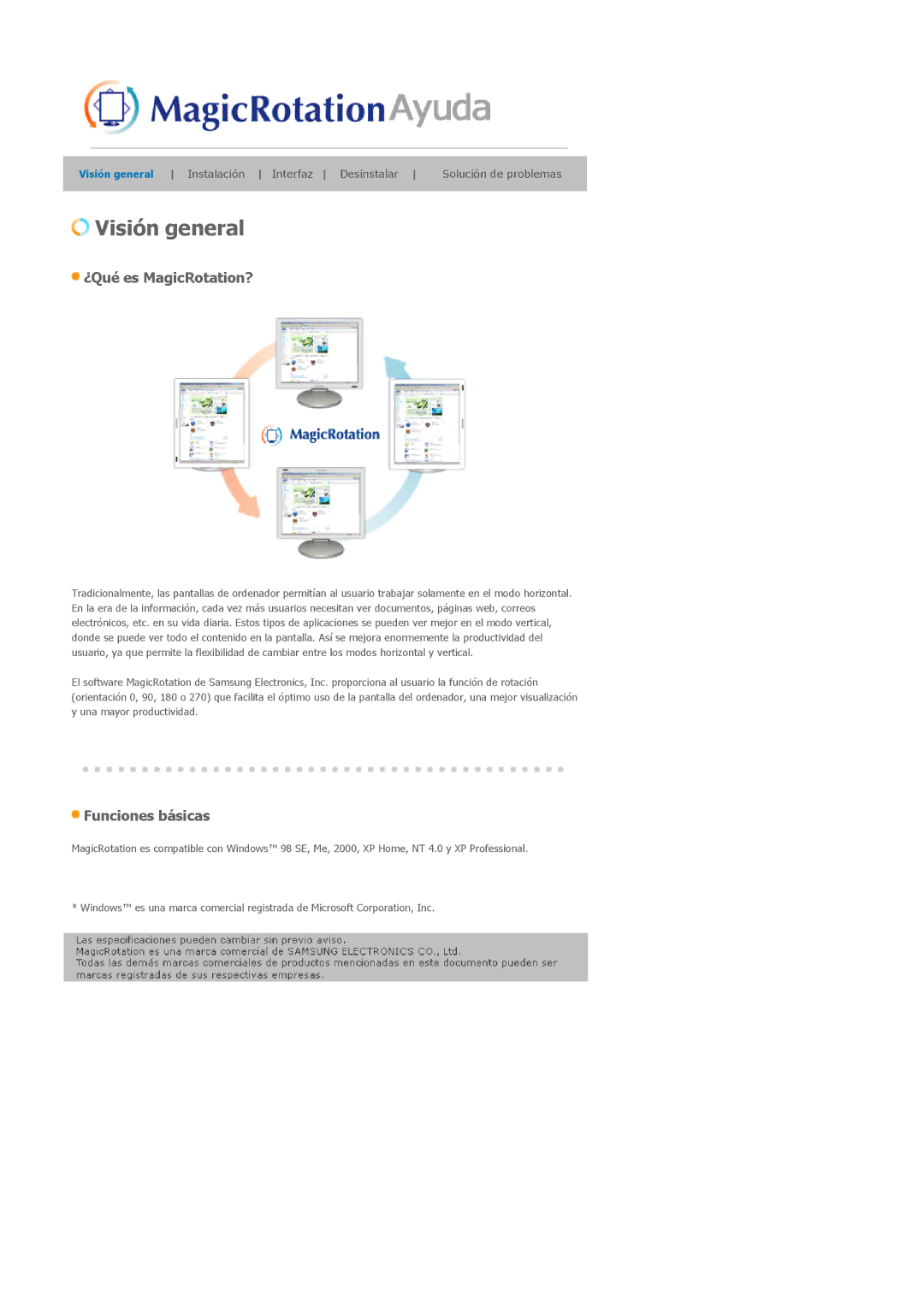 Samsung LS20EDXEB/EDC manual Visión general 