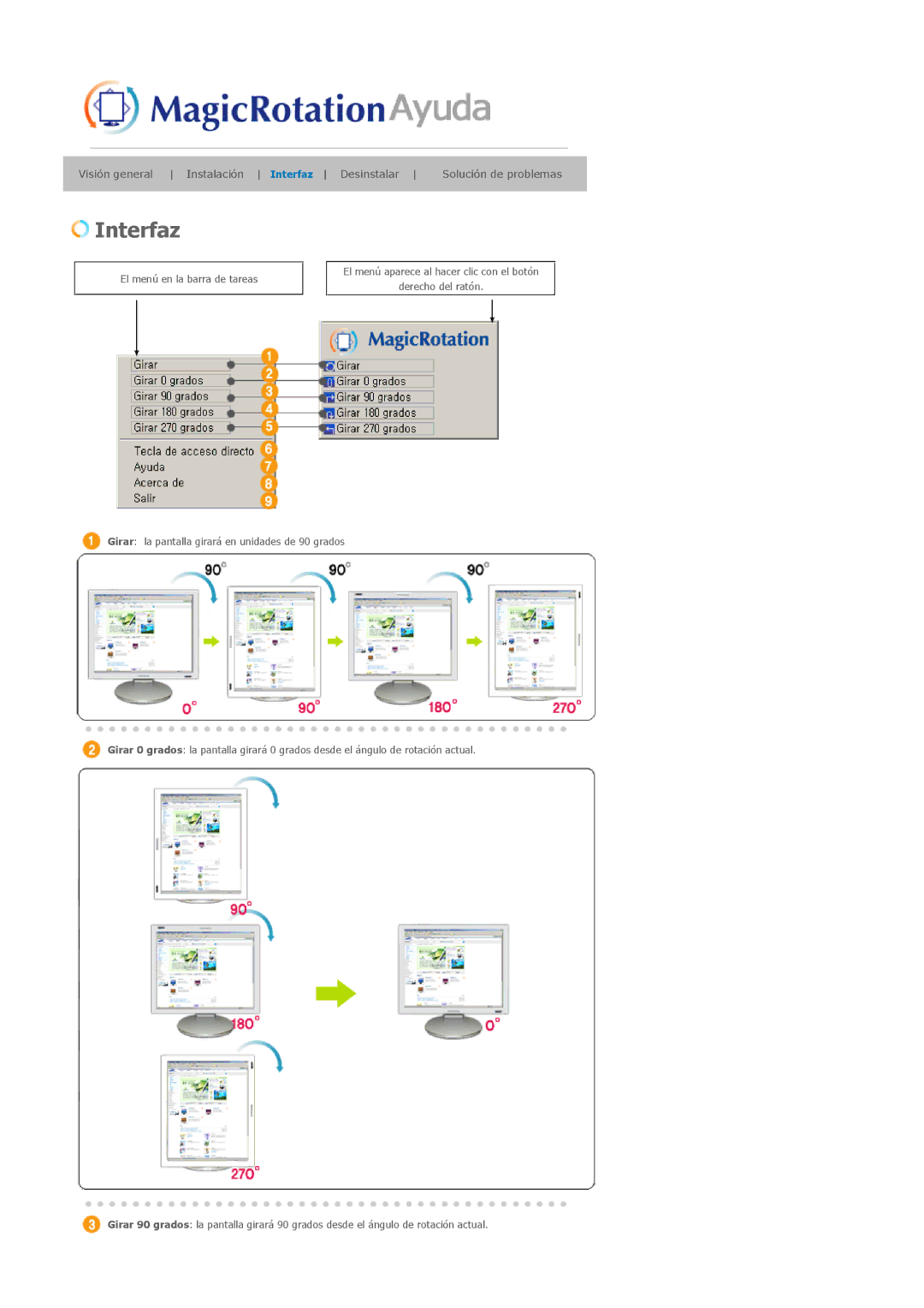 Samsung LS20EDXEB/EDC manual Interfaz 