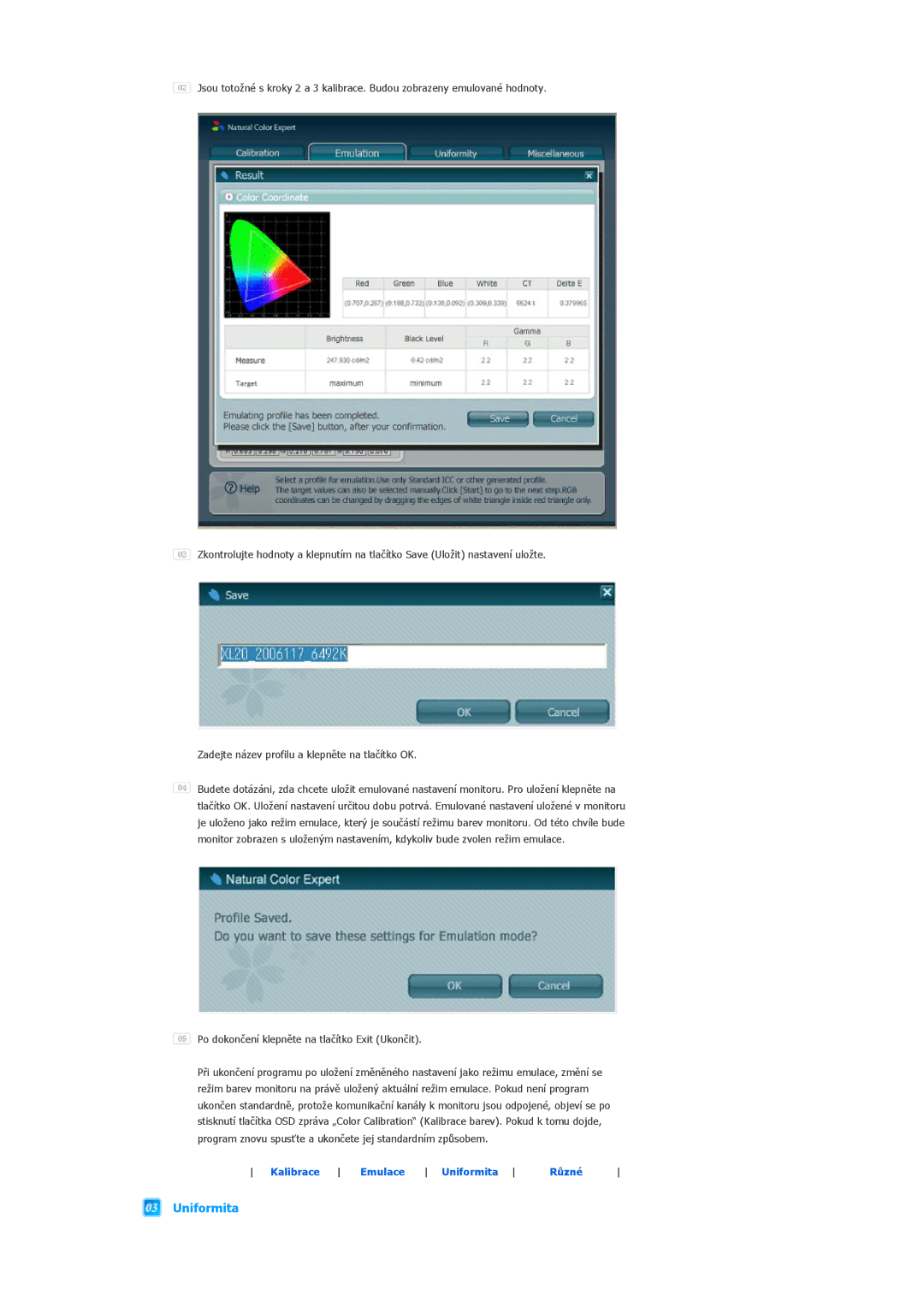 Samsung LS20EDXEB/EDC manual Uniformita 